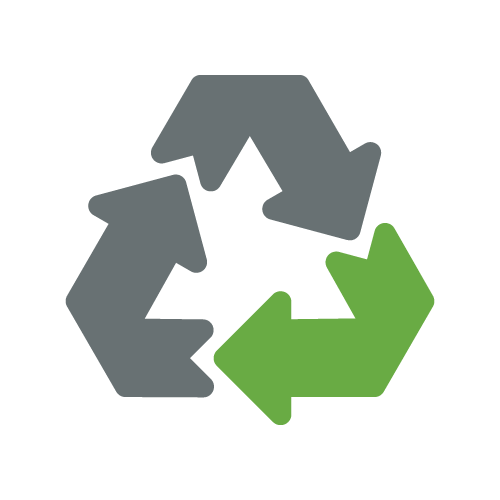 Illustration of the recycling triangle.